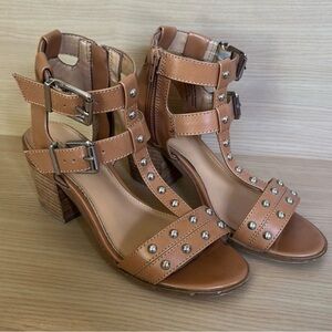 Express Brown Sandals with Silver Studs
